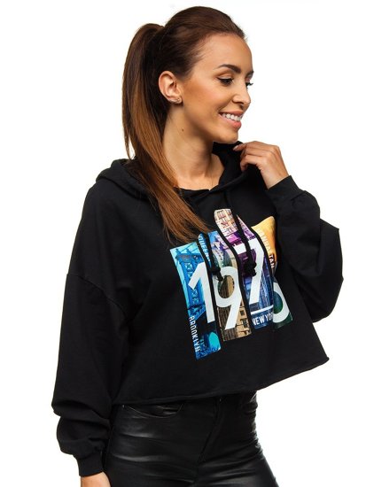 Women's Printed Hoodie Black Bolf 0007