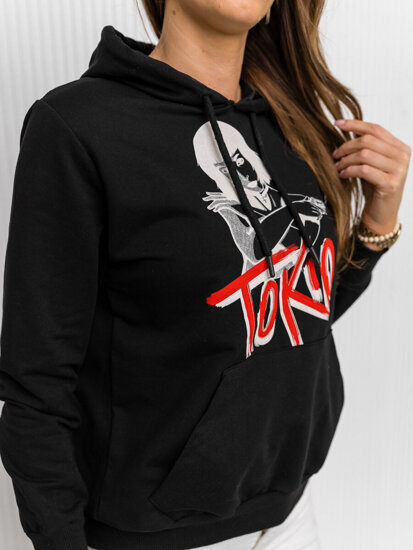 Women's Printed Hoodie Black Bolf 5194