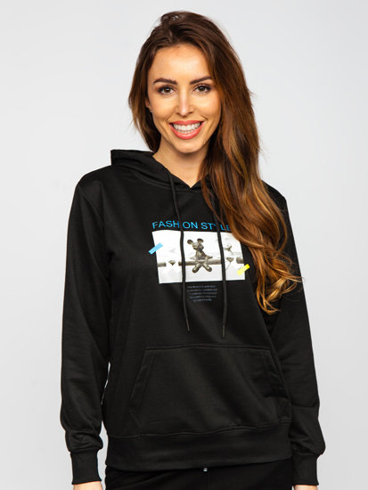 Women's Printed Hoodie Black Bolf HL9268