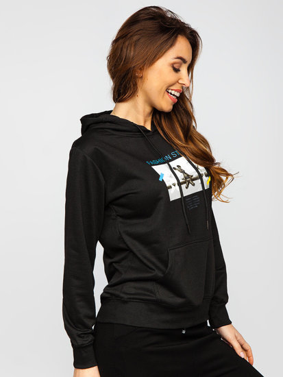 Women's Printed Hoodie Black Bolf HL9268