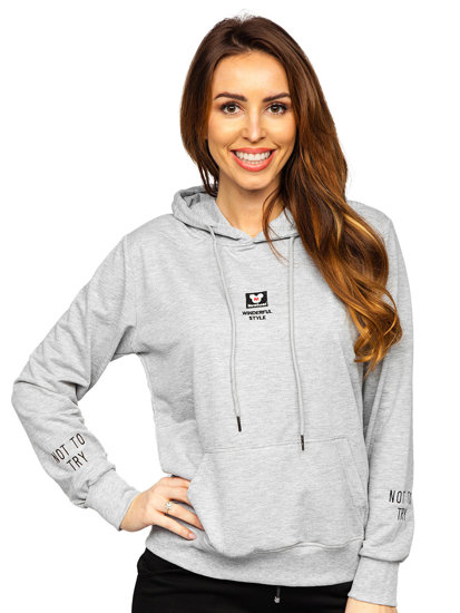 Women's Printed Hoodie Grey Bolf HL9265