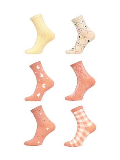 Women's Printed Socks Multicolour Bolf M7-6P-2 6 PACK