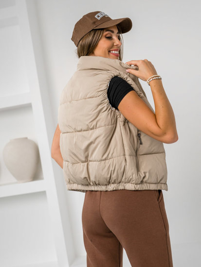 Women's Quilted Gilet Beige Bolf 16M9092