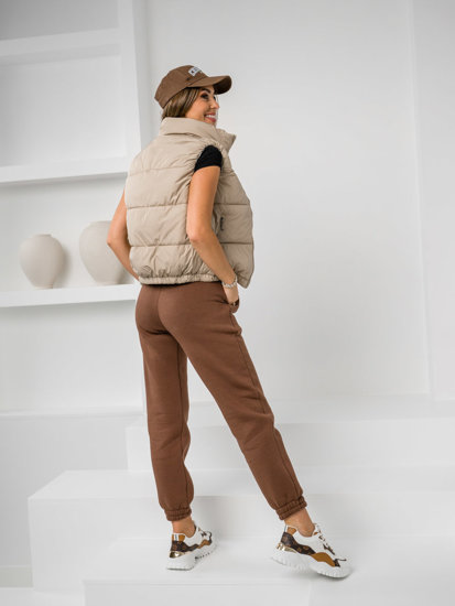 Women's Quilted Gilet Beige Bolf 16M9092