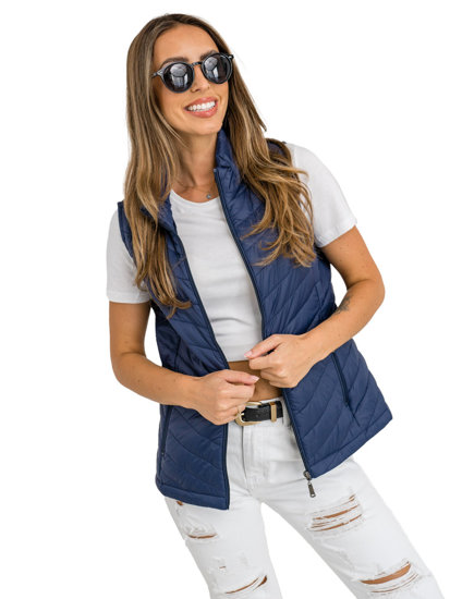 Women's Quilted Gilet Navy Blue Bolf 16M9063