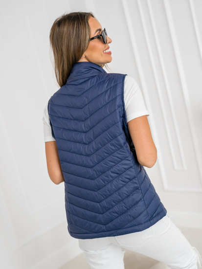 Women's Quilted Gilet Navy Blue Bolf 16M9063