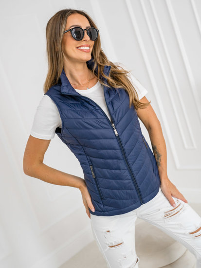 Women's Quilted Gilet Navy Blue Bolf 16M9063