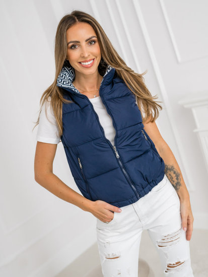 Women's Quilted Gilet Navy Blue Bolf 16M9092