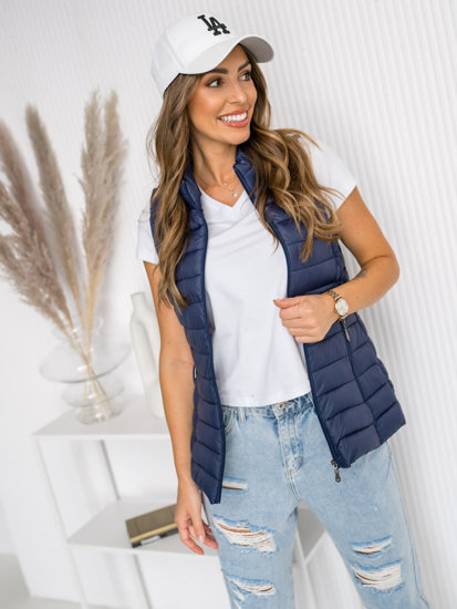 Women's Quilted Gilet Navy Blue Bolf 16M9155