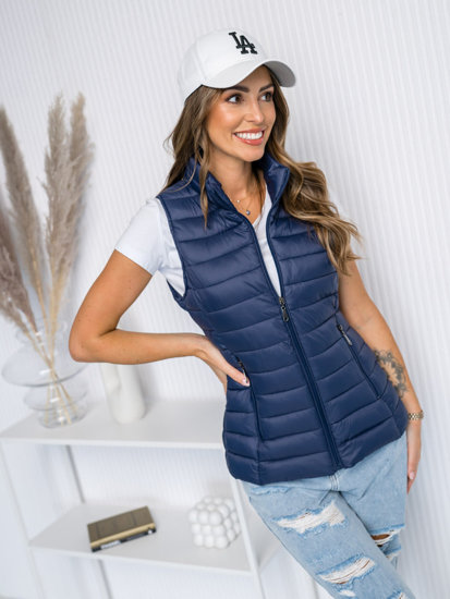 Women's Quilted Gilet Navy Blue Bolf 16M9155