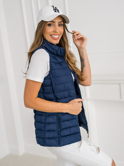 Women's Quilted Gilet Navy Blue Bolf 16M9156