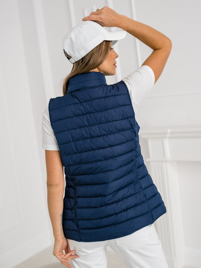 Women's Quilted Gilet Navy Blue Bolf 16M9156