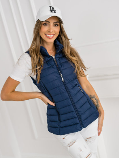 Women's Quilted Gilet Navy Blue Bolf 16M9156