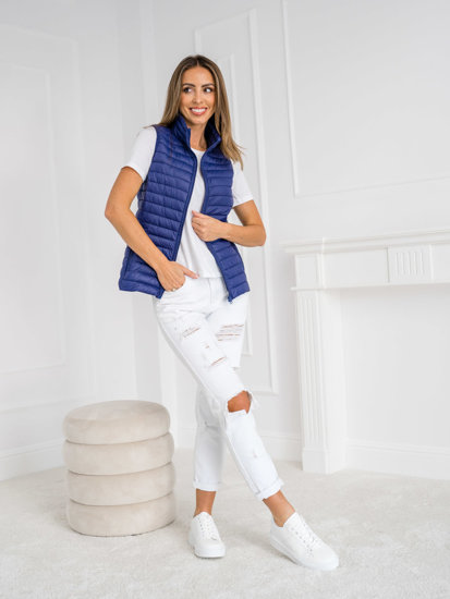 Women's Quilted Gilet Navy Blue Bolf 5M702