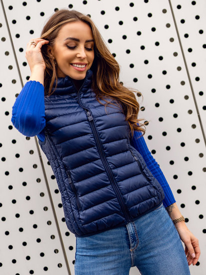 Women's Quilted Gilet Navy Blue Bolf B2705