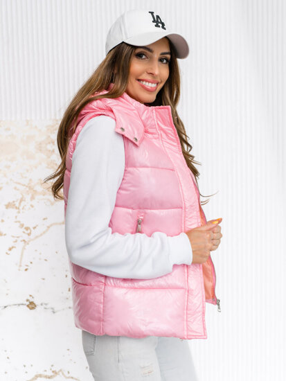 Women's Quilted Gilet with hood Light Pink Bolf SW025A1