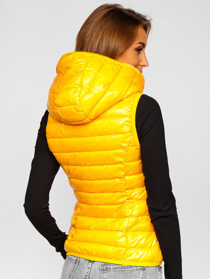 Women's Quilted Hooded Gilet Yellow Bolf 9563