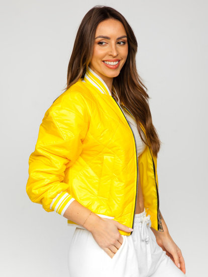 Women's Quilted Lightweight Bomber Jacket Yellow Bolf 82556