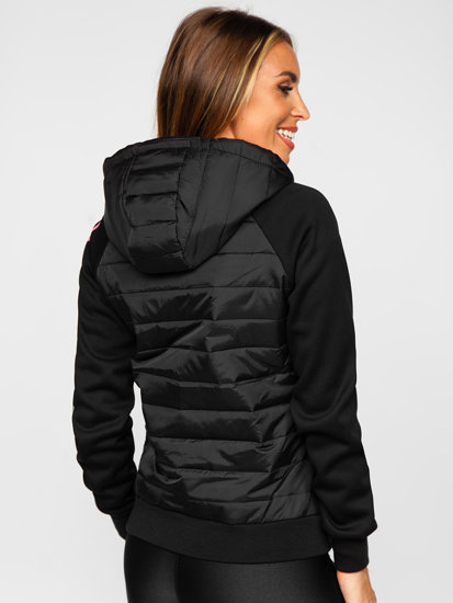 Women's Quilted Lightweight Hooded Jacket Black Bolf KSW4012