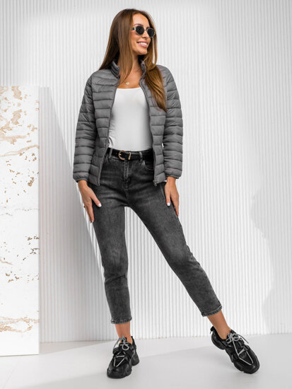 Women's Quilted Lightweight Jacket Grey Bolf 1141