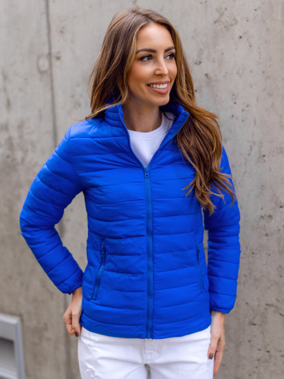 Women's Quilted Lightweight Jacket with Stand Up Collar Cobalt Bolf 1141A