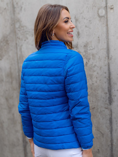 Women's Quilted Lightweight Jacket with Stand Up Collar Sky Blue Bolf 1141A