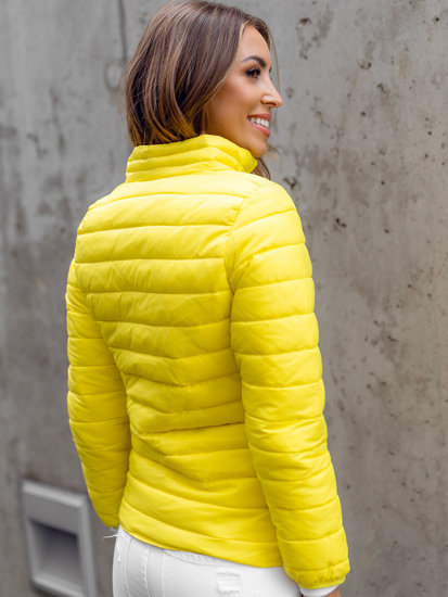 Women's Quilted Lightweight Jacket with Stand Up Collar Yellow Bolf 1141A