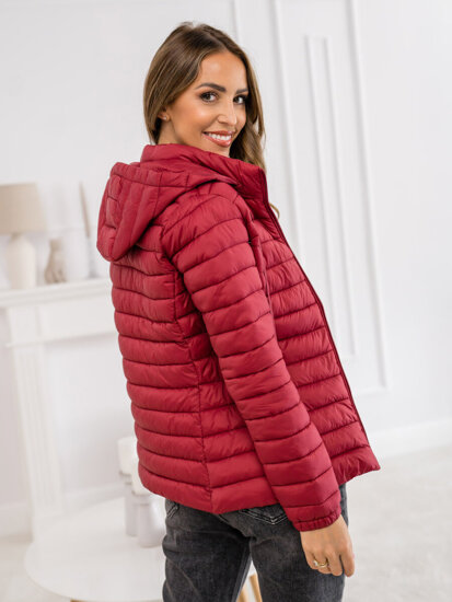 Women's Quilted Lightweight Jacket with hood Claret Bolf 16M9101