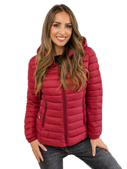 Women's Quilted Lightweight Jacket with hood Claret Bolf 16M9101