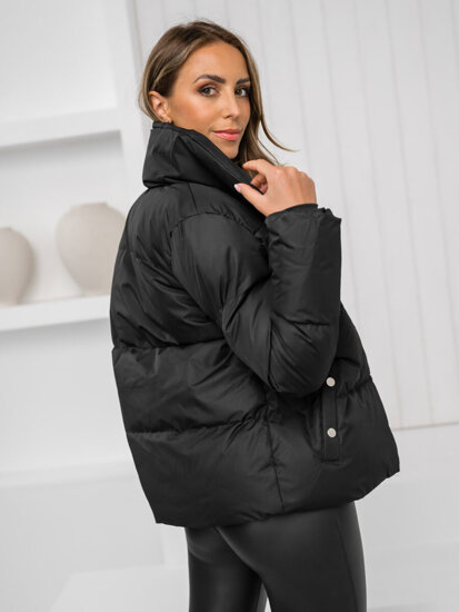 Women's Quilted Winter Jacket Black Bolf 23062