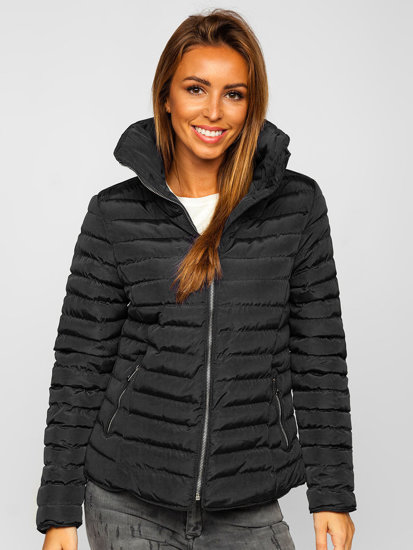 Women's Quilted Winter Jacket Black Bolf 23063