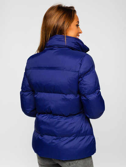 Women's Quilted Winter Jacket Navy Blue Bolf 23059