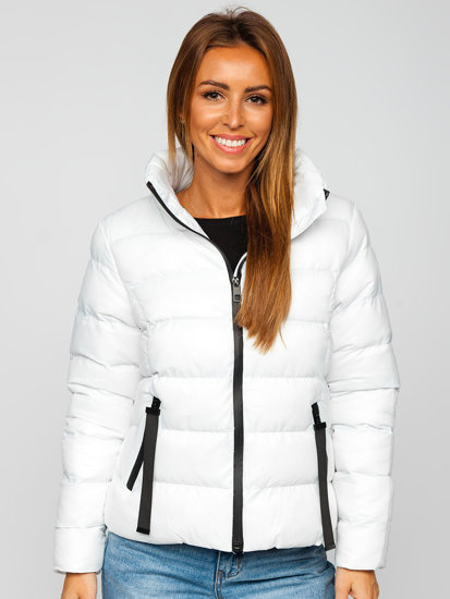 Women's Quilted Winter Jacket White Bolf 23061