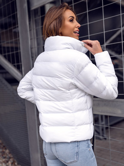 Women's Quilted Winter Jacket White Bolf 23061