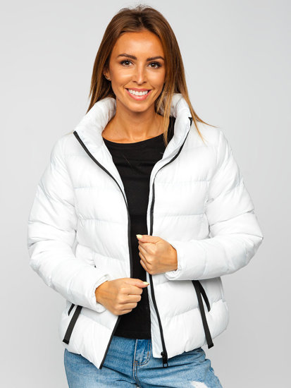 Women's Quilted Winter Jacket White Bolf 23061