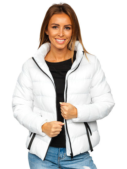 Women's Quilted Winter Jacket White Bolf 23061