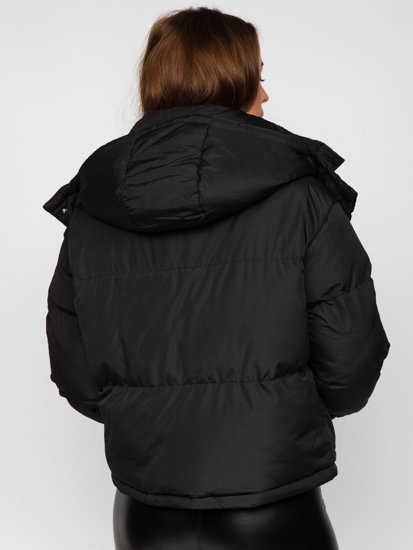 Women's Quilted Winter Jacket with Hood Black Bolf 5M3117