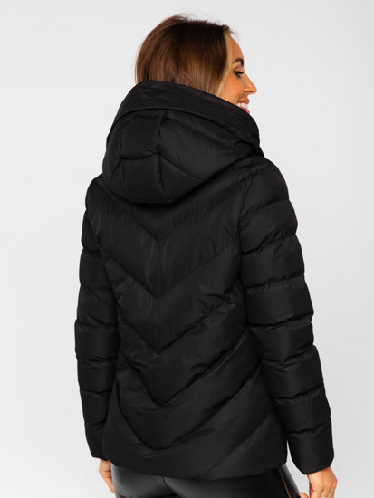 Women's Quilted Winter Jacket with Hood Black Bolf 5M725