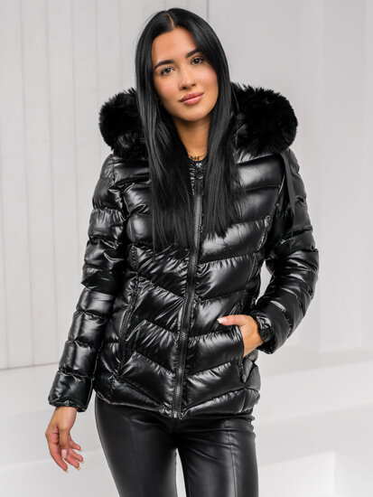 Women's Quilted Winter Jacket with hood Black Bolf 5M3138A1