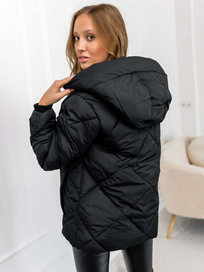 Women's Quilted Winter Jacket with hood Black Bolf 5M3175A1