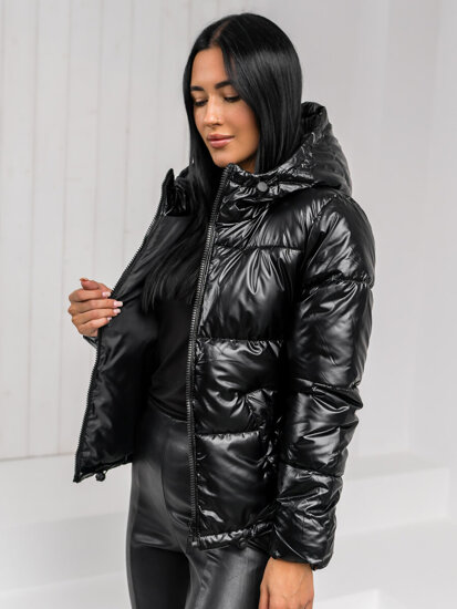 Women's Quilted Winter Jacket with hood Black Bolf 5M3193A1