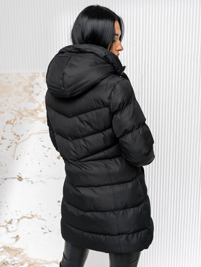 Women's Quilted Winter Jacket with hood Black Bolf 5M3231