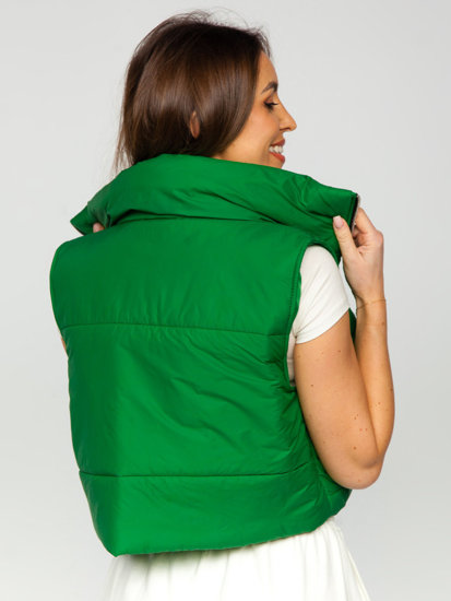 Women's Short Quilted Gilet Green Bolf 82330