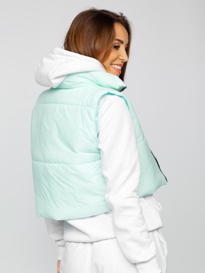 Women's Short Quilted Gilet Mint Bolf 82330