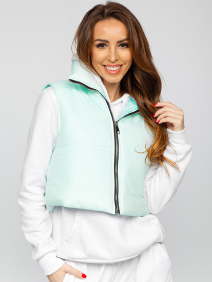 Women's Short Quilted Gilet Mint Bolf 82330