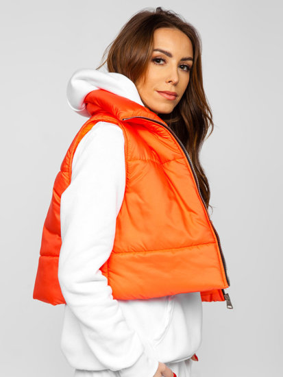 Women's Short Quilted Gilet Orange Bolf 82330