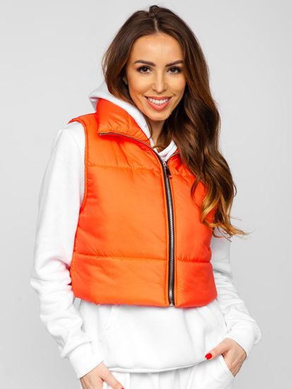 Women's Short Quilted Gilet Orange Bolf 82330