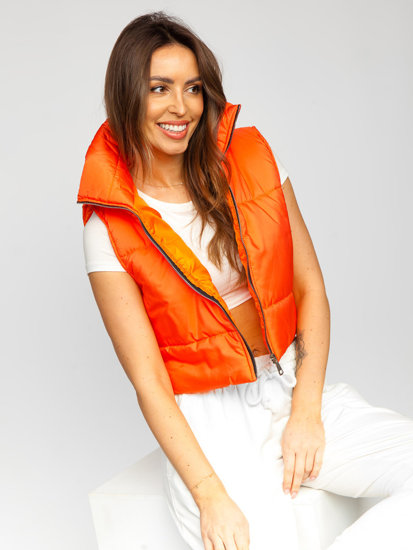 Women's Short Quilted Gilet Orange Bolf 82330