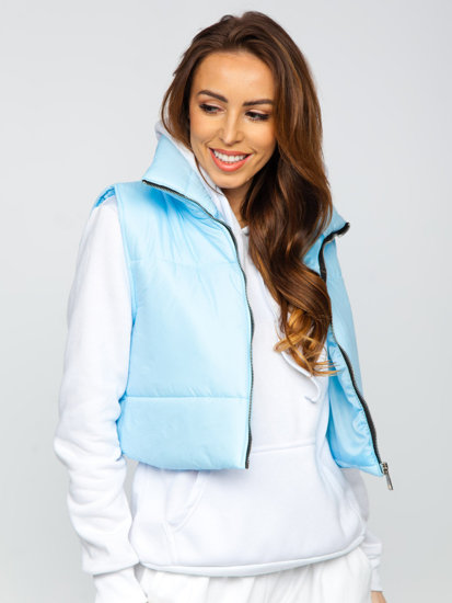 Women's Short Quilted Gilet Sky Blue Bolf 82330