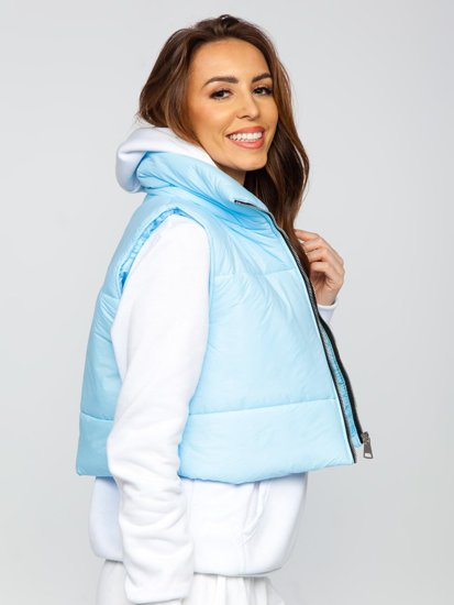 Women's Short Quilted Gilet Sky Blue Bolf 82330